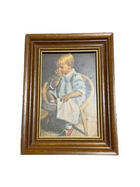 Vintage Framed James Ingwersen Artwork Print Gretchen Girl